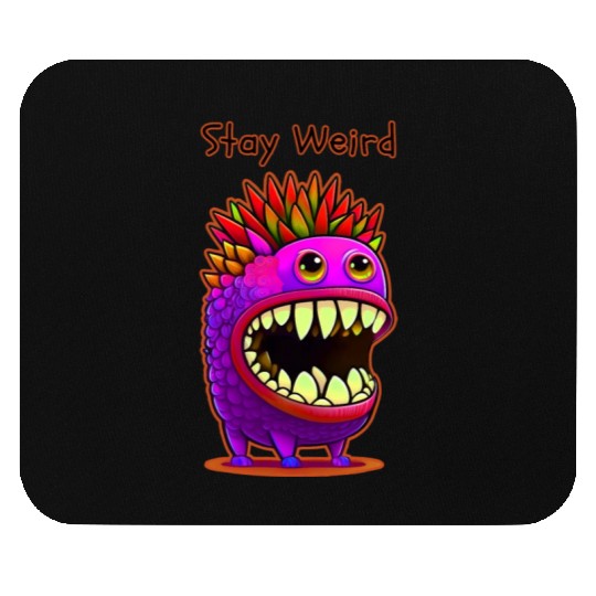 Stay Weird Monster Doodle Violet Mouse Pads