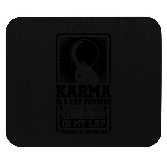 Karma is a Cat Purring in My Lap Moon Tarot Card Mouse Pads