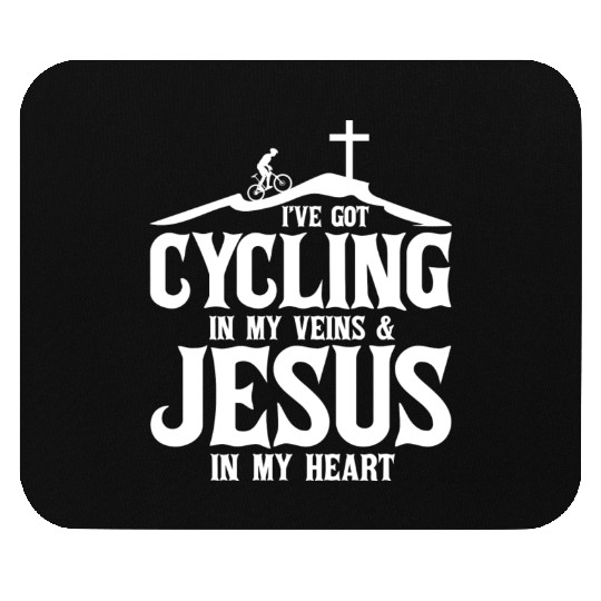 Jesus Cycling Lover Cyclist Bicycling Mouse Pads