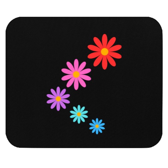 falling multi colored flowers Mouse Pads