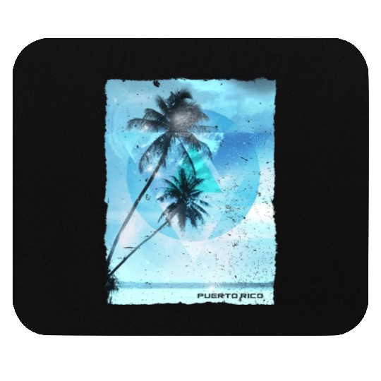Artistic Puerto Rico Palm Tree Vacation Mouse Pads