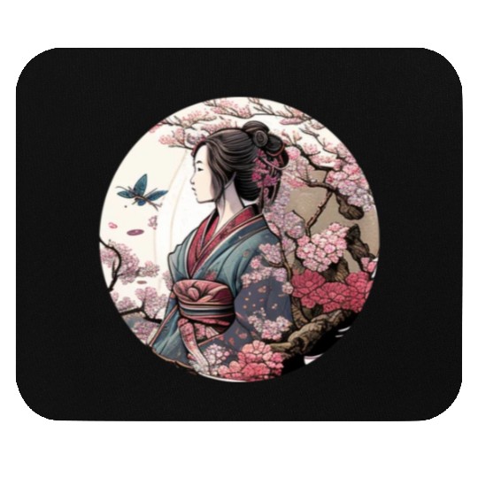 Beautiful Geisha Geiko Geigi Cherry Blossom Sakura Mouse Pads