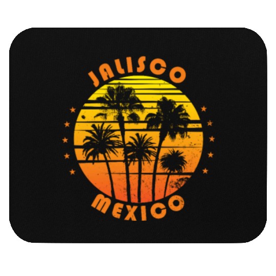 Retro Jalisco Mexico Souvenir Vintage Palm Tree Mouse Pads