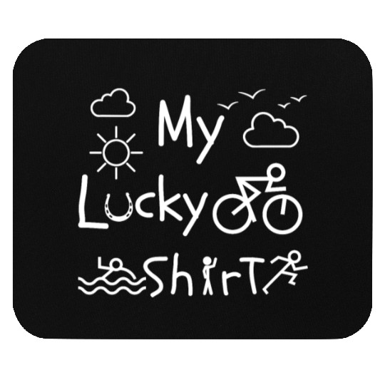 Triathletes running swimming cycling funny Mouse Pads
