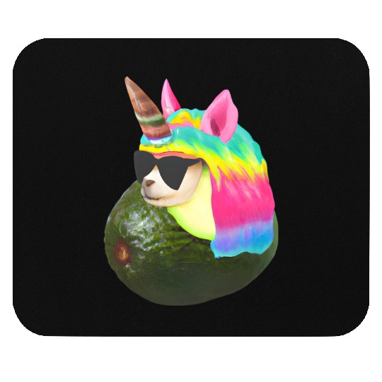 Happy unicorn avocado Mouse Pads