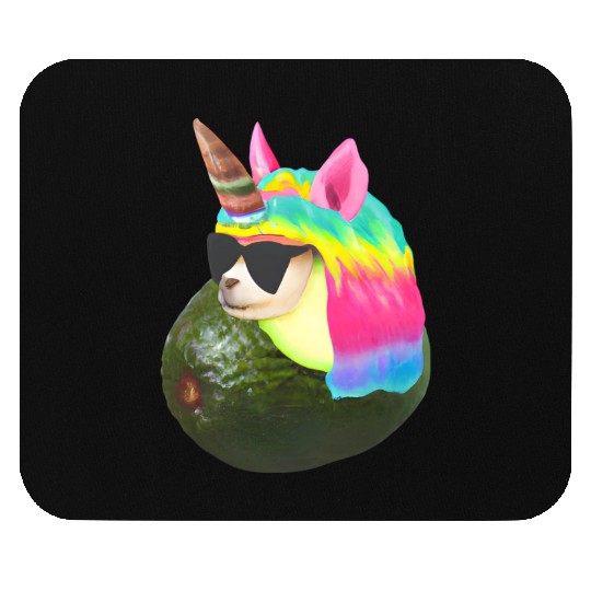 Happy unicorn avocado Mouse Pads