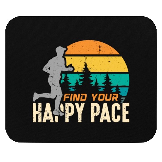 Trail Running Find Your Happy Pace Retro Running Mouse Pads