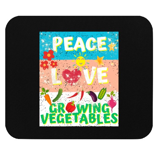 Peace love Vegetables design for him cool Mouse Pads