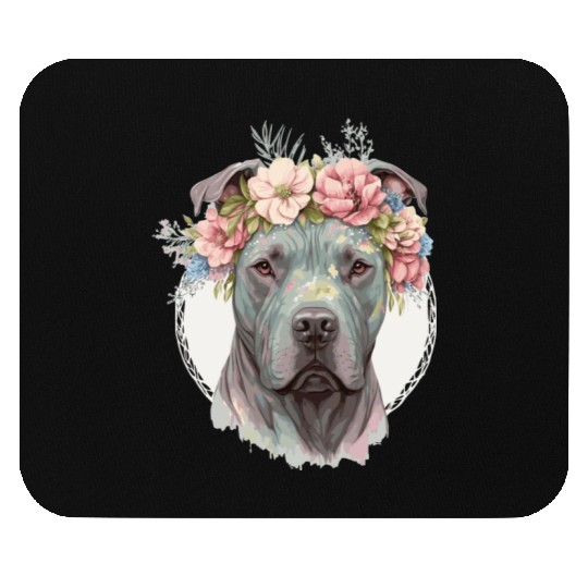 Cute Cane Corso Flower Crown Pet Dog Puppy Mouse Pads