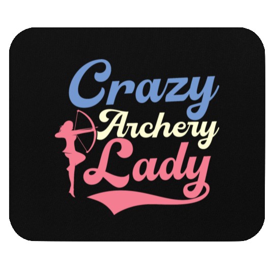 Crazy Archery Lady Archer Target Bow & Arrows Mouse Pads