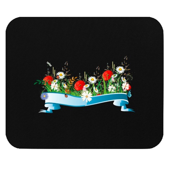 colorful spring meadow with flowers and insects Mouse Pads