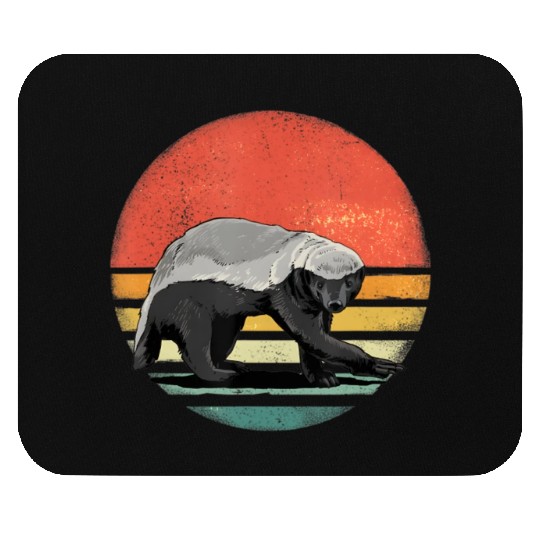 80S Retro Vintage Honey Badge Animal Lover Mouse Pads