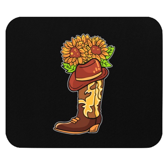 Cowboy Boots With Flowers Equestrian Mouse Pads