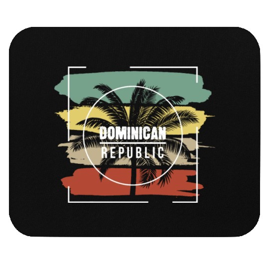 Dominican Republic Artistic Palm Tree Retro Mouse Pads
