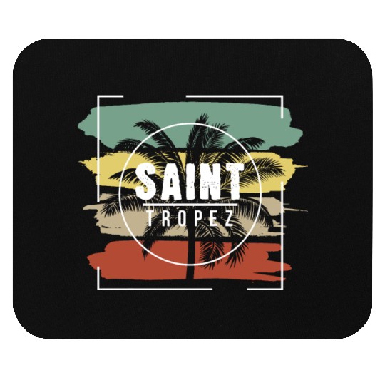 Saint Tropez Artistic Palm Tree Retro Mouse Pads