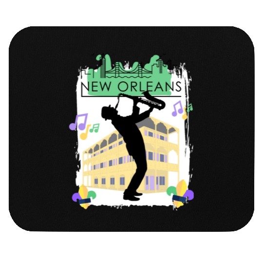 Mardi Gras New Orleans Louisiana City Jazz Music Mouse Pads