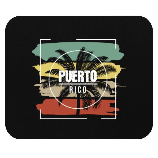 Puerto Rico Artistic Palm Tree Retro Mouse Pads