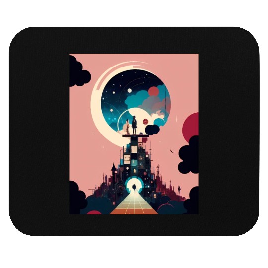 Hooded Mystery Night Sky Spectacle Over Cityscape Mouse Pads