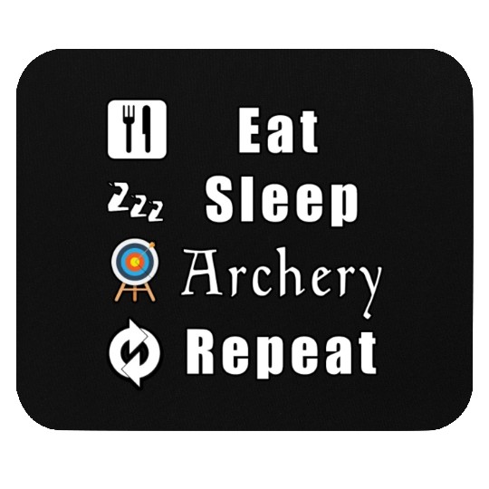 Eat Sleep Archery Repeat red Mouse Pads