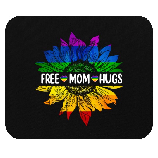 Rainbow Free Mom Hugs Gay Pride Lgbt Daisy Flower Mouse Pads