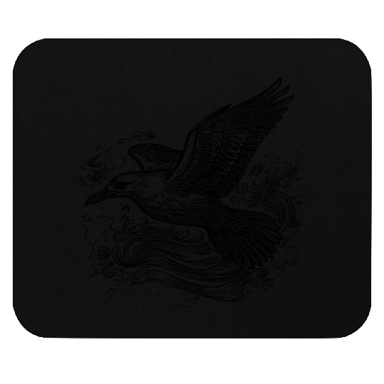 Elegant Flying Seagull Over The Water Mouse Pads