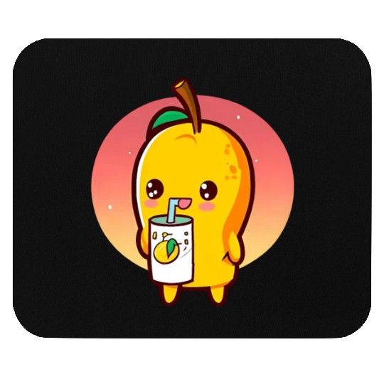 Refreshing mango enjoying mango juice Mouse Pads