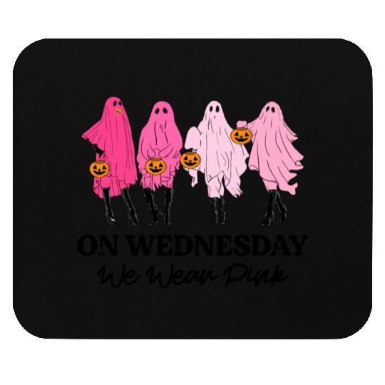 Breast Cancer On Wednesday We Wear Pink Halloween Mouse Pads