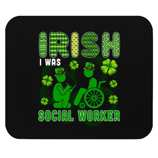 Irish I Was Social Worker St Patricks Day Irish Mouse Pads