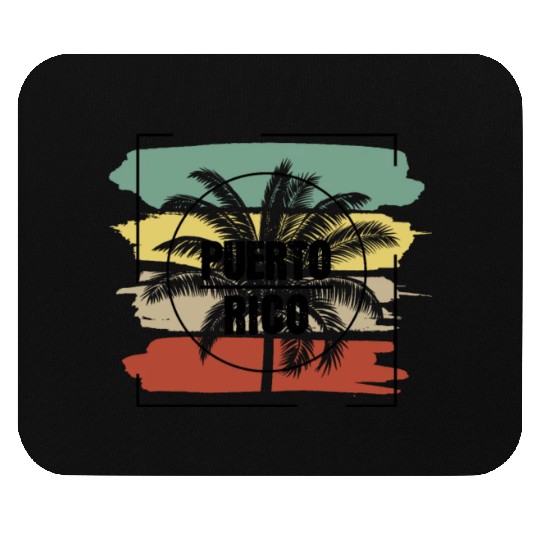 Puerto Rico Palm Tree Retro Artistic Mouse Pads