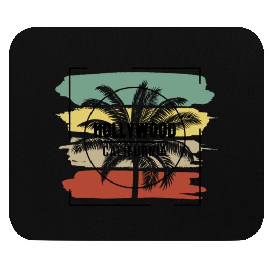 Hollywood California Stylish Retro Palm Tree Mouse Pads