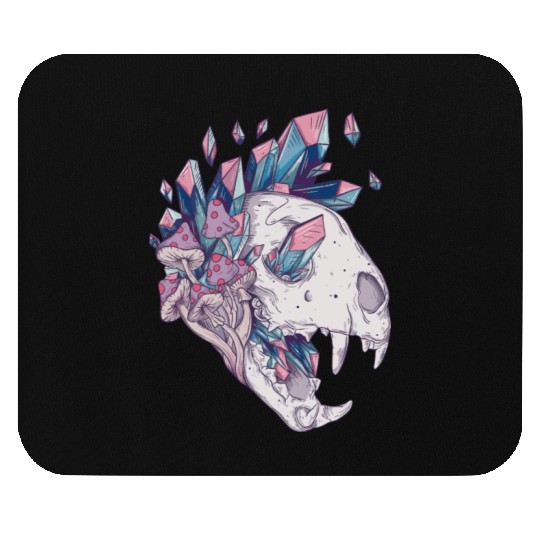 Crystal Cat Skull Mouse Pads