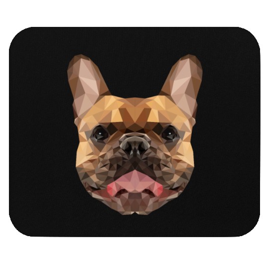Dog | Polygon Bulldog | Puppy low poly geometric Mouse Pads