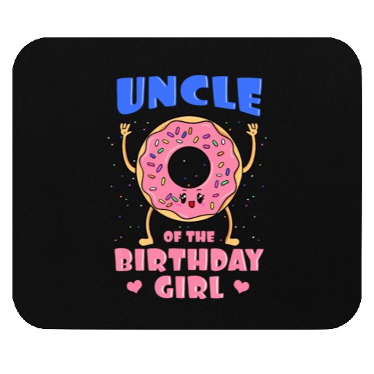 Uncle Of The Birthday Girl Donut Bday Party Tio Gr Mouse Pads