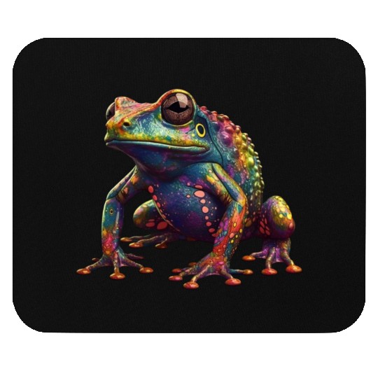 Psychedelic frog in vibrant colors dart frog Mouse Pads