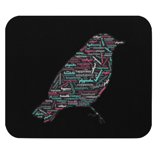 Bird Graphic Mouse Pads with Words Pattern design.
