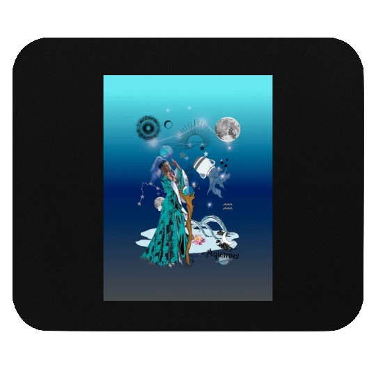 Zodiac sign Aquarius in the unique version Graphic Mouse Pads