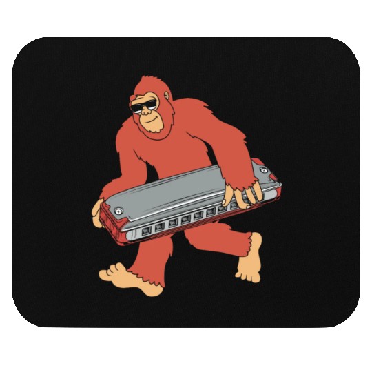 Harmonica Carrying Cool Bigfoot Mouse Pads