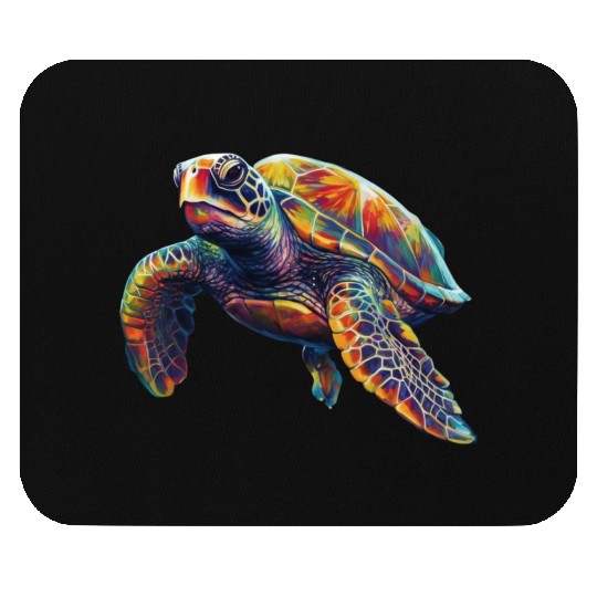 Colorful underwater sea turtle dreamlike beautiful Mouse Pads