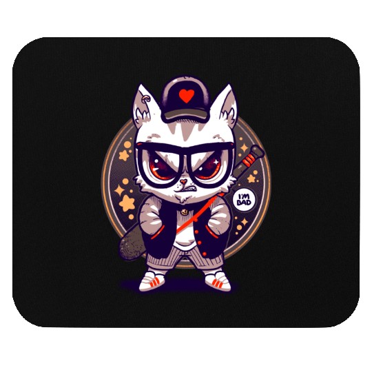 Bad Cute Cat Mouse Pads