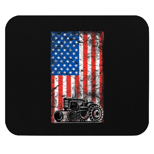 American Flag Farm Patriotic Farming Tractors Mouse Pads