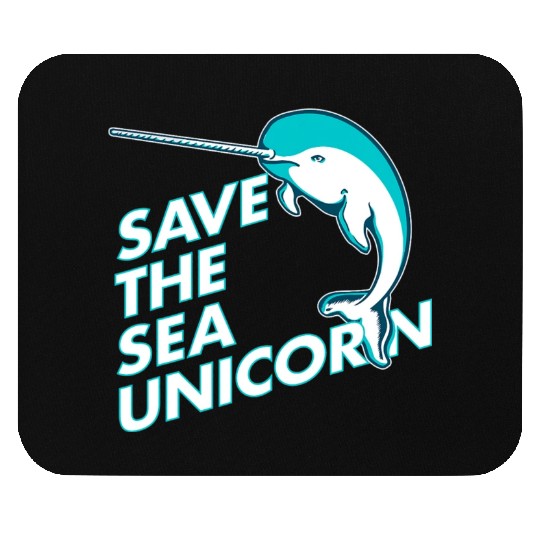 Funny Save the Sea Unicorn Narwhal Mouse Pads