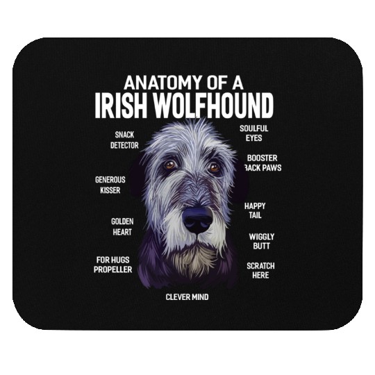 Anatomy of a Irish Wolfhound Dog Funny Gift Mouse Pads