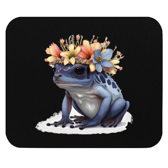 Cute Poison Dart Frog Flower Crown Amphibian Lover Mouse Pads