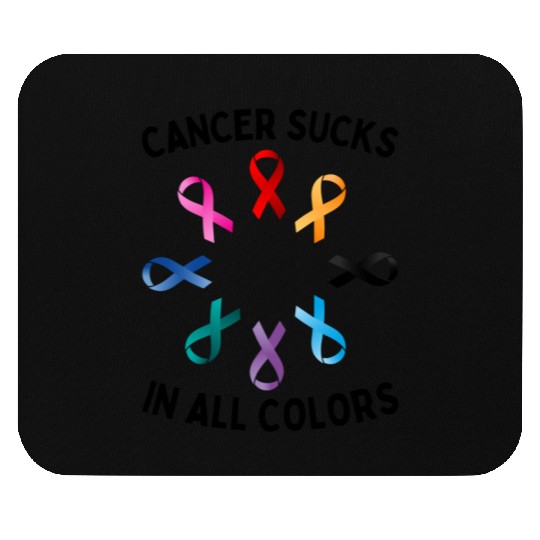 Cancer Sucks In All Colors Cancer Awareness Ribbon Mouse Pads