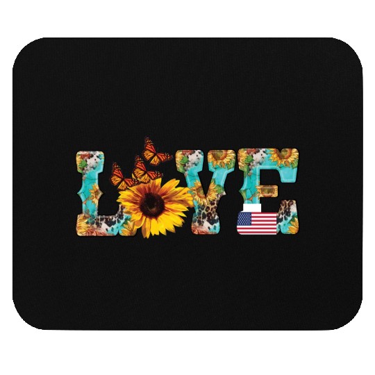 love designs America Vintage 4th of July Western Mouse Pads