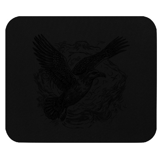 Flying Seagull Over The Water Cloud Mouse Pads