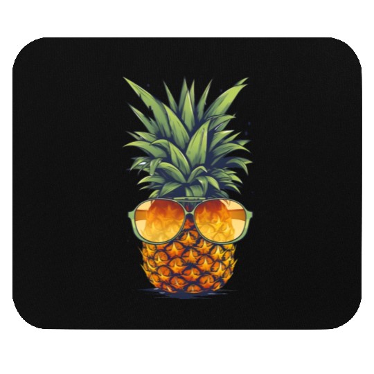 An adorable pineapple, wearing sunglasses Mouse Pads