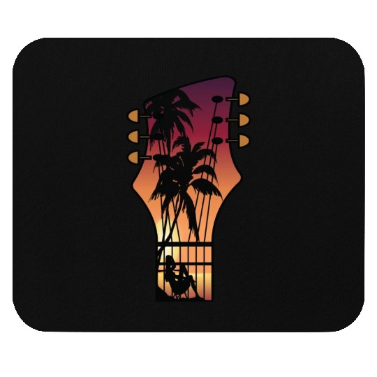 Sunset View On Guitar Head Mouse Pads