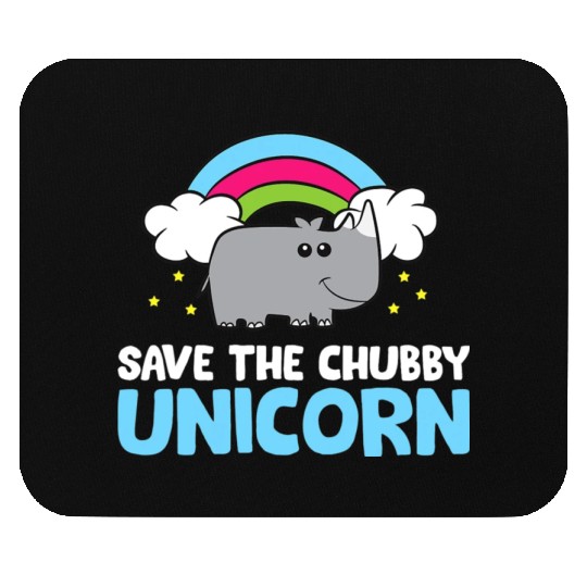 Save The Chubby Unicorn Rhinoceros Cute Rhino Mouse Pads