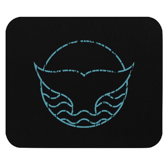 Save The Whales Minimalistic Whale Tail Ocean Mouse Pads